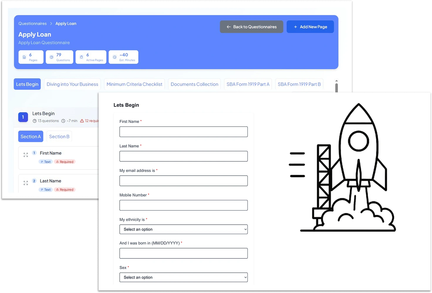 Official PaySoko Finance Origination screen